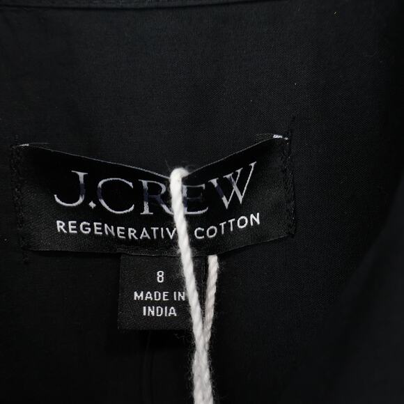 J.Crew Elena Midi Shirtdress Cotton Poplin Black Size 8 NWT - Picture 4 of 8